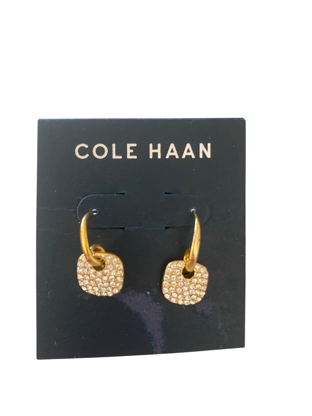 Cole Haan Gold Pave Hoop Drop Earrings Elegant formal Gifts